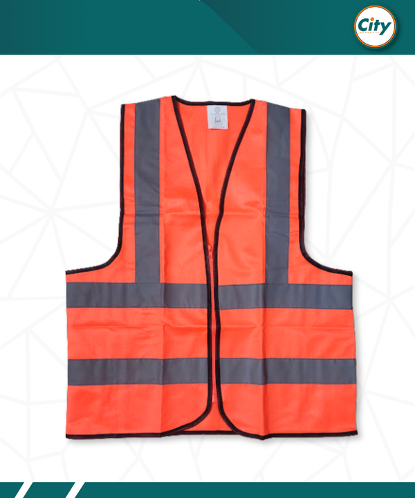 রিফ্লেক্টিভ সেফটি ভেস্ট জিপার সহ লাল রঙের