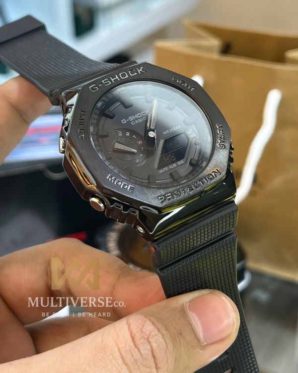GSHOCK GM2100 | BLACK BODY | BLACK DIAL | BLACK BELT (AAA)