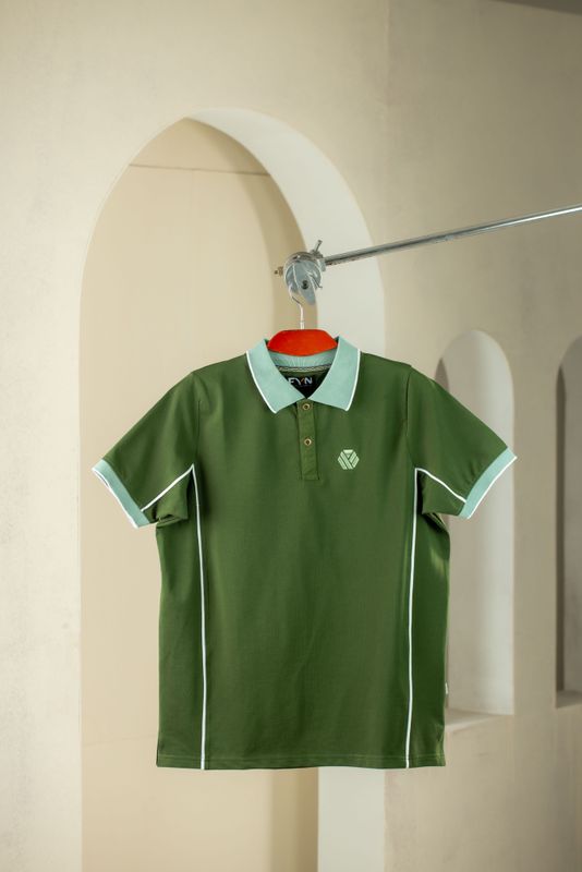 Premium Quality Piping Cut & Sew Design Pique Polo - Forest grn