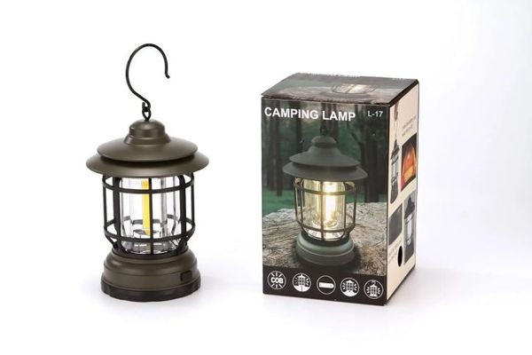Multifunctional Rechargeable Stepless Dimming Handheld LED Camping Lamp Vintage Portable Lantern