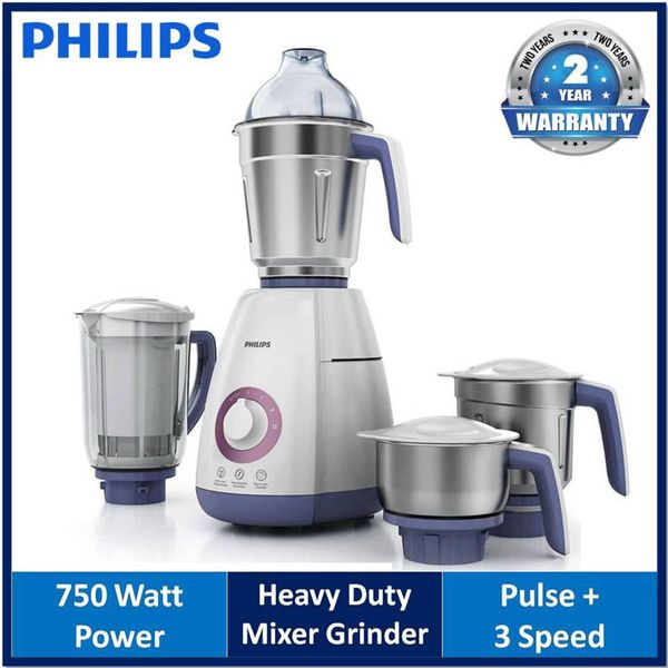 Philips Viva Collection HL7701/00 Mixer Grinder, 750 Watts (4 Jars)