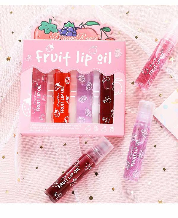 4 pcs fruit lip oil