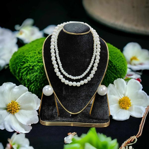 Double layer pendent & earing combbo