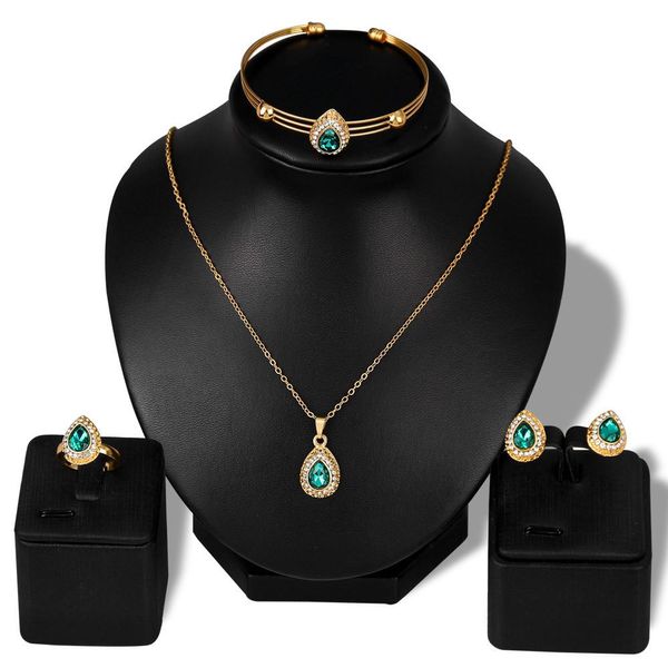 NacklaNacklace, earring, finger ring & bracele colour- Golden, Red, Green