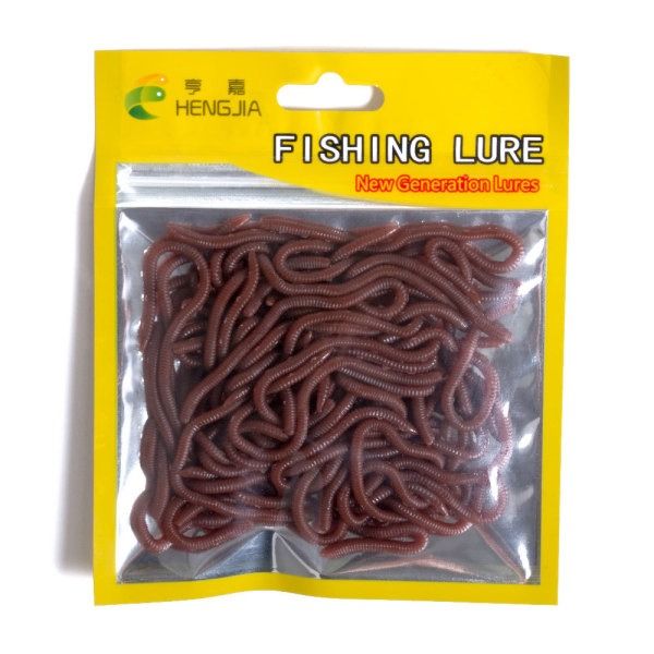 50 piece Lifelike Fishy Smell Red Soft Lures Simulation Earthworm Red Worms Artificial Fishing Lures 50 pc per bag