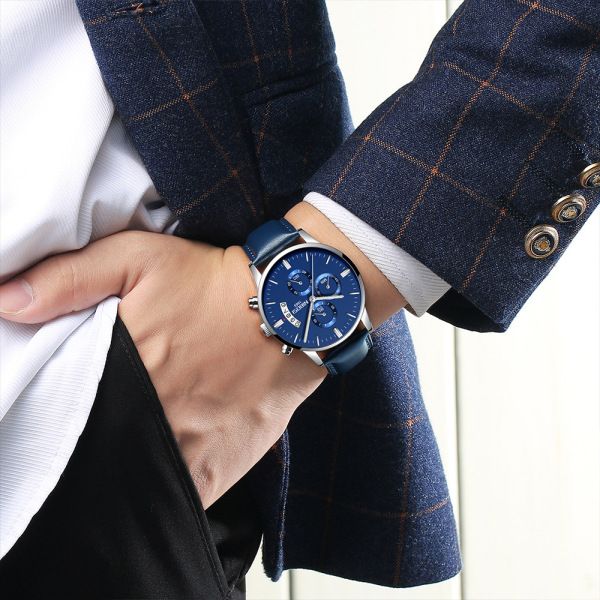 NIBOSI Butterfly Snap Men's Watch - Belt