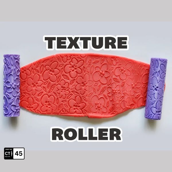 Cute Floral Texture Roller for Cookie, Chocolate, Fondant & Clay – Pattern Roller