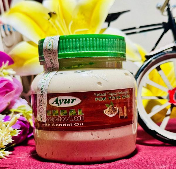 ayur herbal massage face wash 500 gm - Image 2