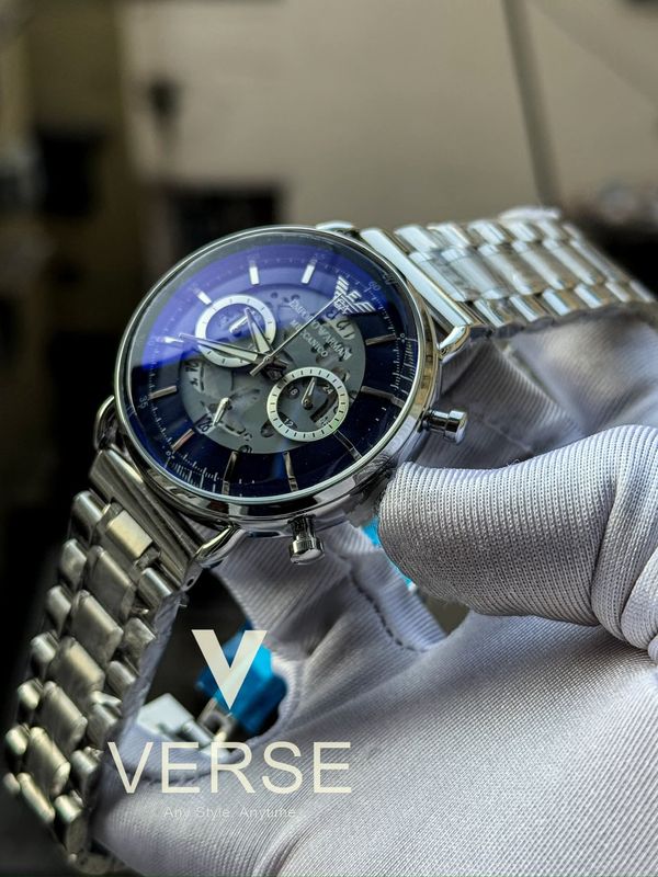 Armani Oval glass meccanico blue dial