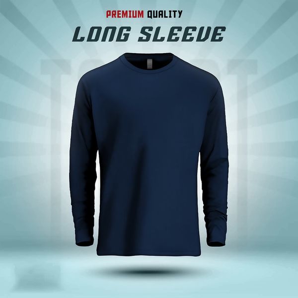 Men's Full Sleeve Solid T-Shirt( Black, White, Navy)