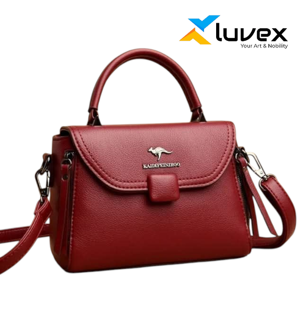 Luxury Designer Fashion High Quality Leather Kangaroo Handbag (Maroon)