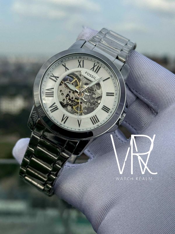 FOSSIL AUTO CHAIN WHITE DIAL