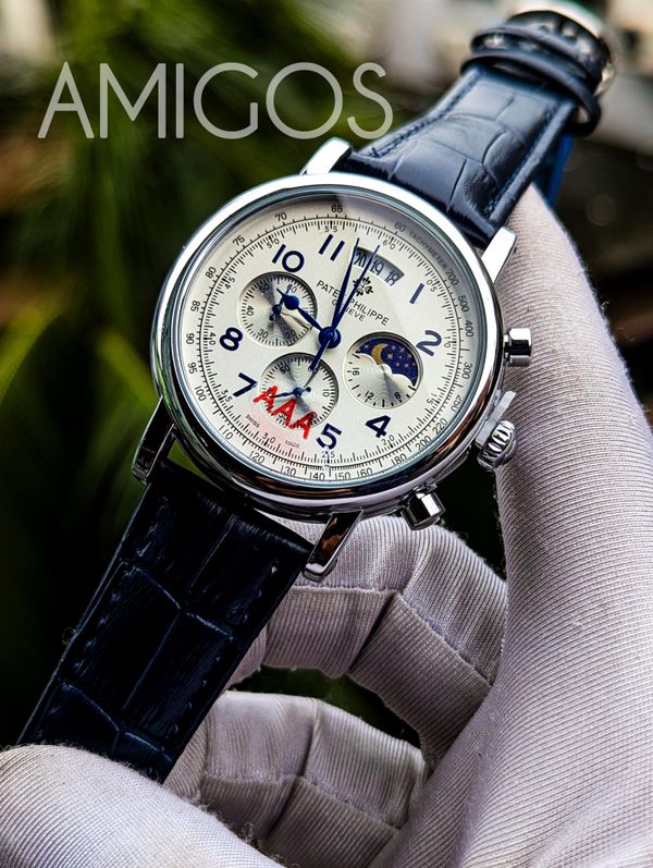 Patek Philippe White Dial Blue Belt