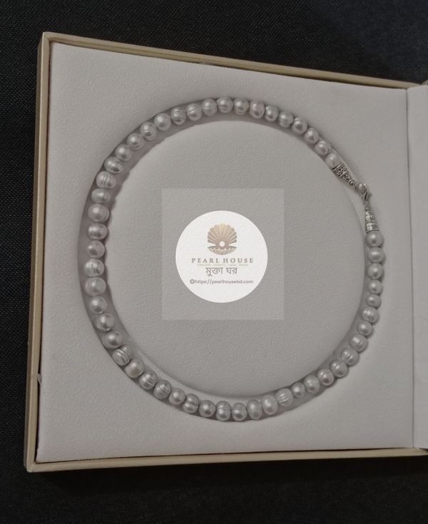 Ash colour Pearl Necklace