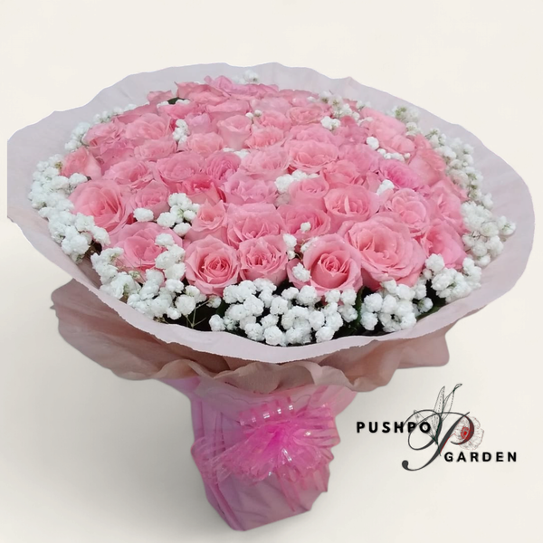 Pink Roses Round Bouquet