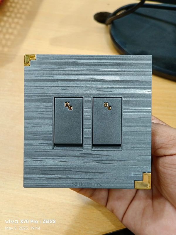 2 GANG SWITCH CROWN GRAY SUNPLUS