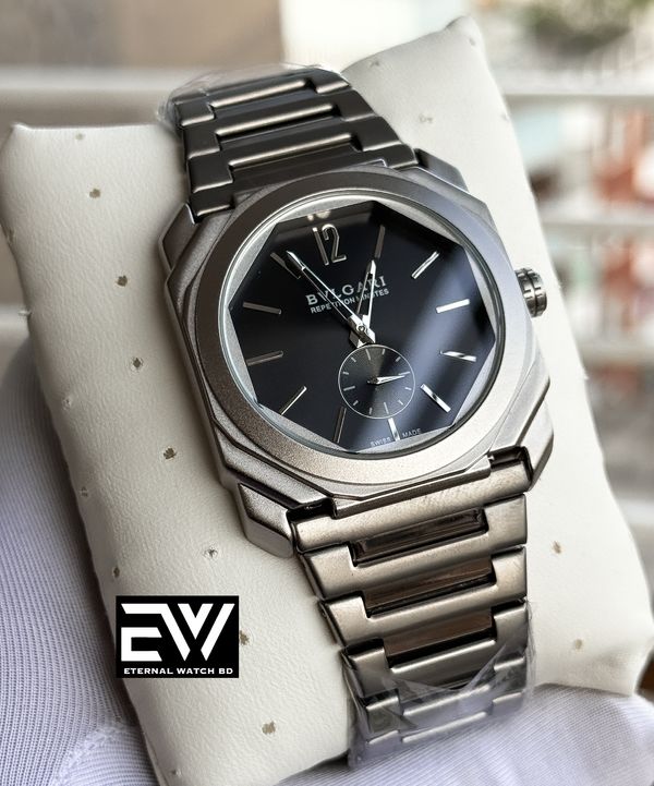 BVELGARI MATTE CHAIN BLACK DIAL