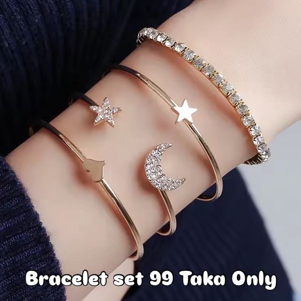 Stone Work Bracelet Set – 4 pcs | মাত্র ৯৯ টাকা