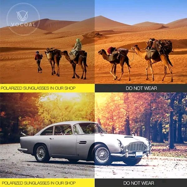 Vocoal 5 in 1 Sunglasses Set Magnetic Snap-On Glasses Unisex Lenses Retro Frame - Image 8