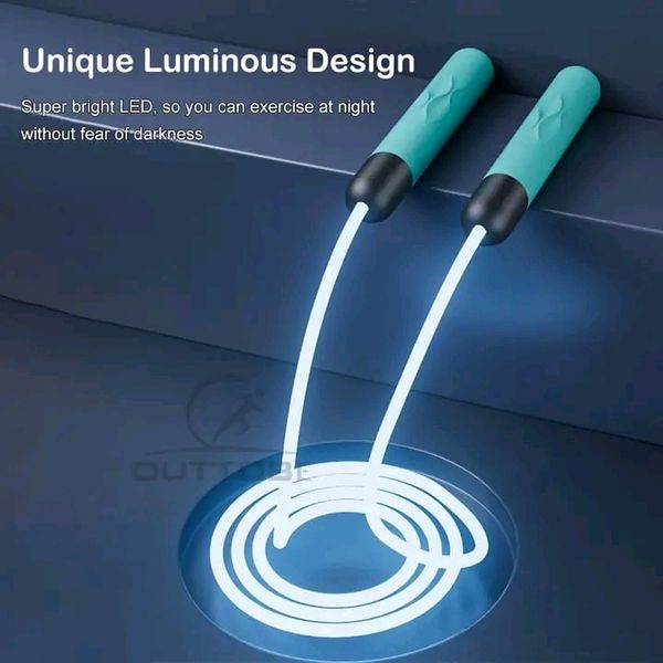Outtobe Jump Ropes Luminous Skipping Rope LED Light Up Rope Adjustable Rope - Image 2