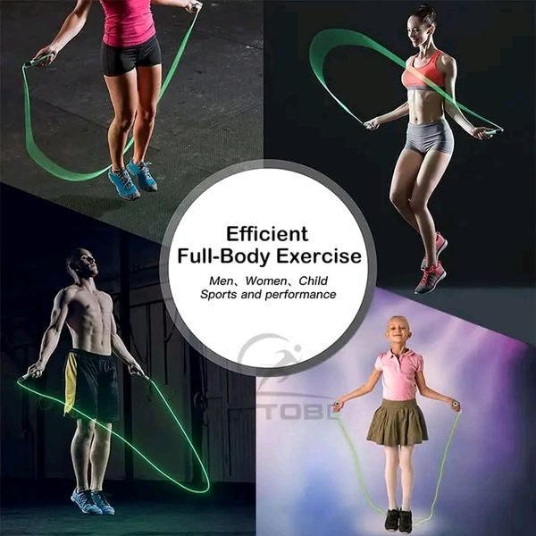 Outtobe Jump Ropes Luminous Skipping Rope LED Light Up Rope Adjustable Rope - Image 8