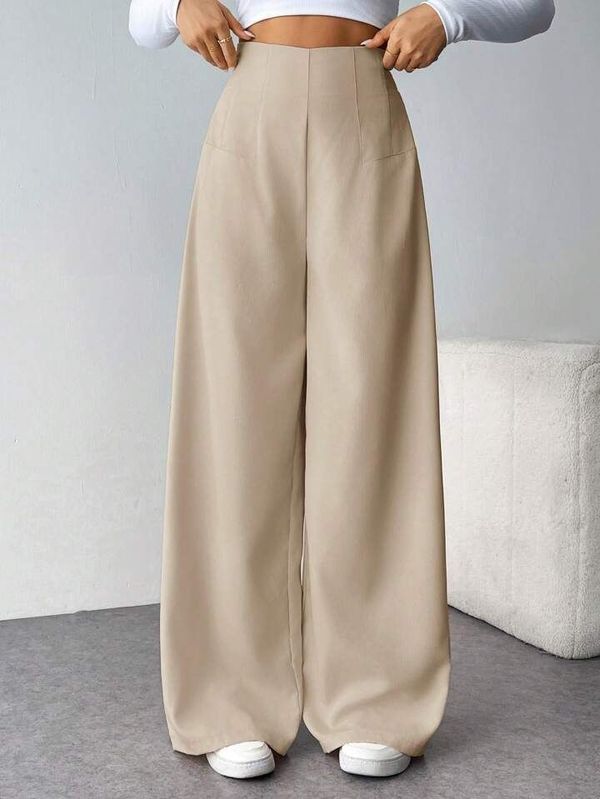 Tiffonis beige wide leg denim