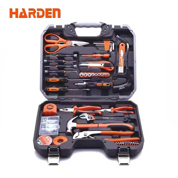 Harden 63 Pcs Tools Set Professional Germany Design Portable Household Repairing Electrician Hand Hardware Tool Set with Blow Case 511012