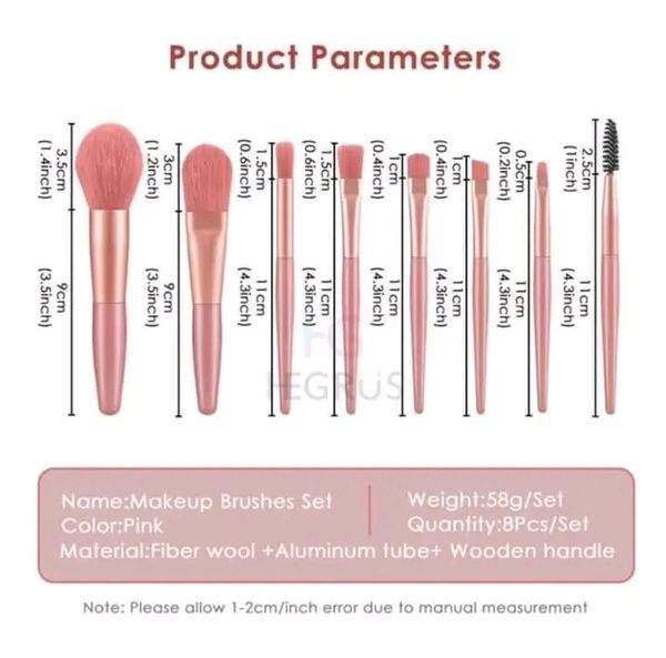 đĨHEGRUS Makeup Brush Set - Image 3