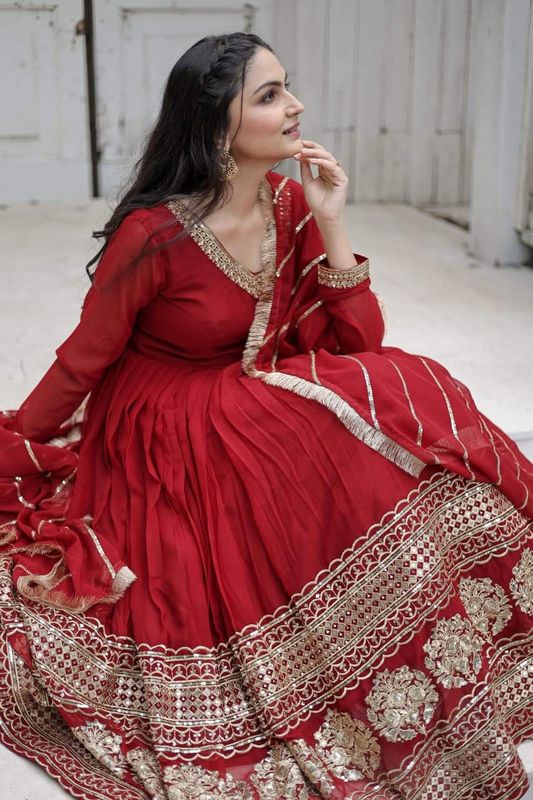 Semi –Embroidery & Sequence Work Party dress