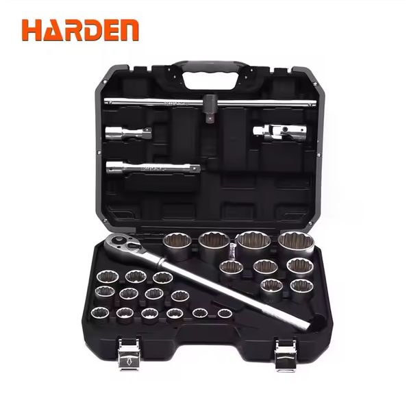 Harden 27Pcs 3/4" Dr. Socket Set (Industrial) Professional Chrome Vanadium Car Repair Tools Dr. Sockets Auto Hand Tool Set 510827