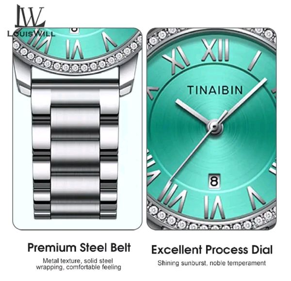 đ LouisWill Ladies Retro Diamond Steel Strap Watches... - Image 5