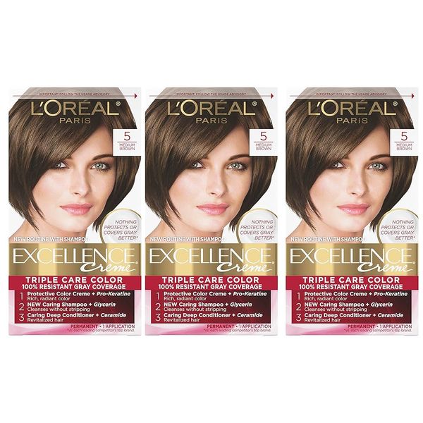 L'Oreal Excellence Triple Protection Color - Medium Brown 5 (1p)