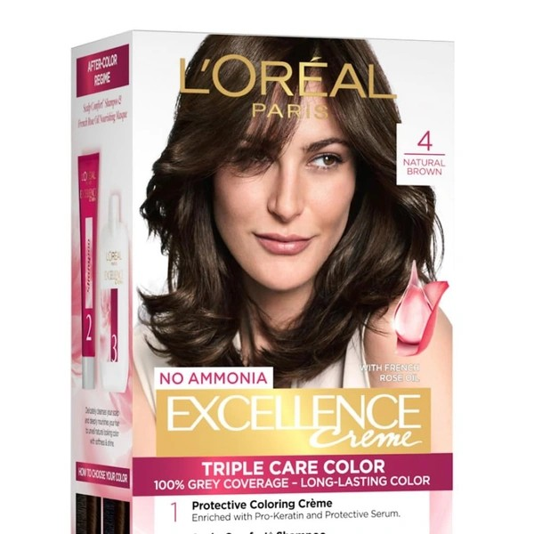 Loreal Excellence Triple Care Cream Colour Natural Dark Brown 4