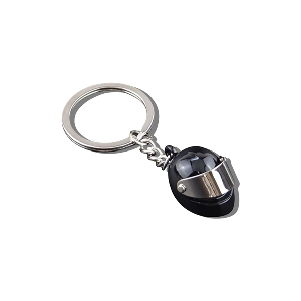 Black Motorcycle Helmet Model Key Ring