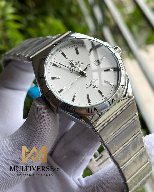 OMEGA CONSTELLATION WHITE DIAL SILVER CHAIN (AA)