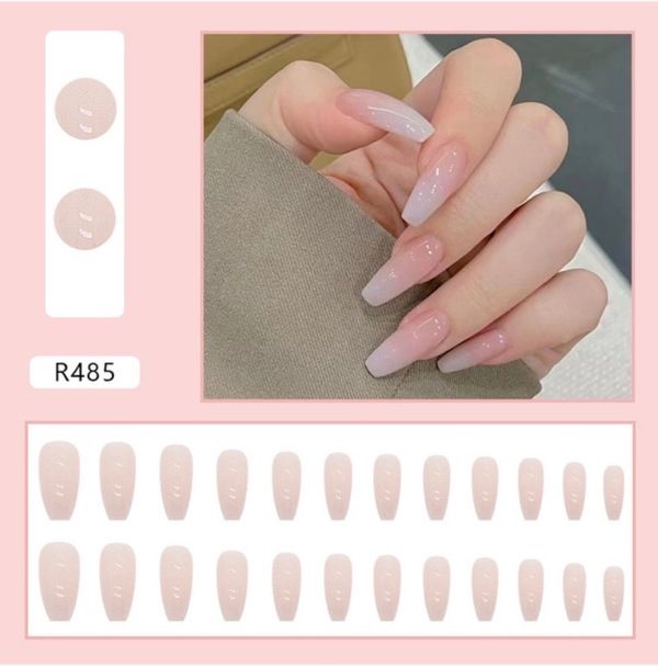 24 pcs fake nails set 🥺💗 with glue stick / glue sticker Dm us to order