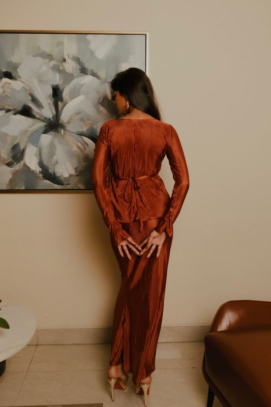 Burnt Orange Ribbed Set - Image 2