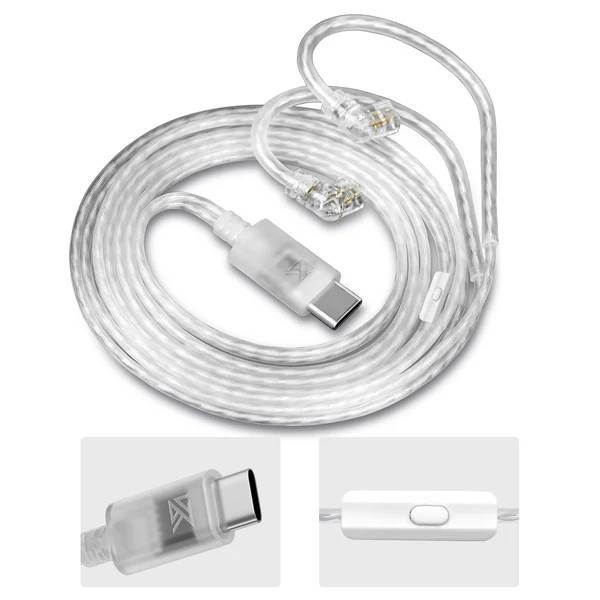 KZ Type-C 4 Core OFC Silver Plated Earphone Cable with Mic