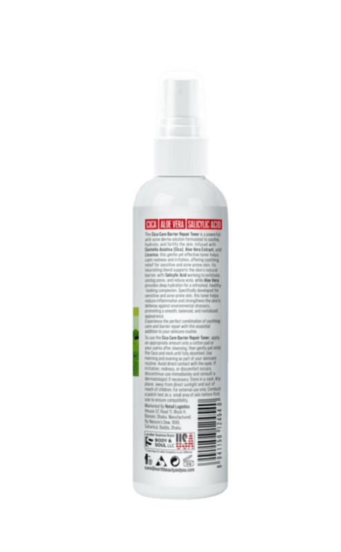 Earth Beauty & You Cica care + Barrier Repair Toner Anti-Acne Derma Solution 220ml - Image 3