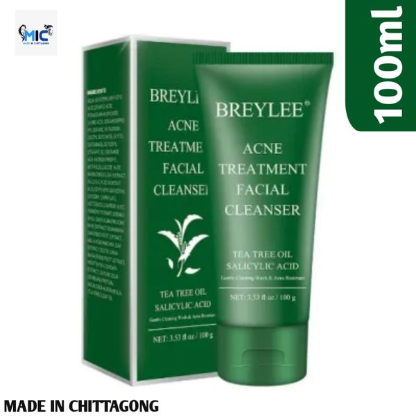 Breylee Acne Treatment Facial Cleanser 100g with Tea Tree Oil & Salicylc Acid