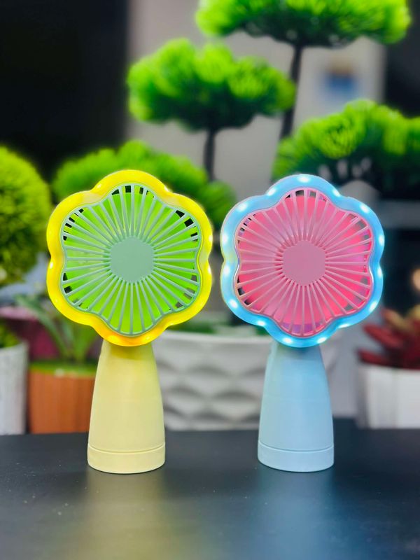 Rechargable handfan with colourfull light