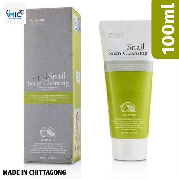 3W Clinic Pure Natural Snail Foam Cleansing 100ml