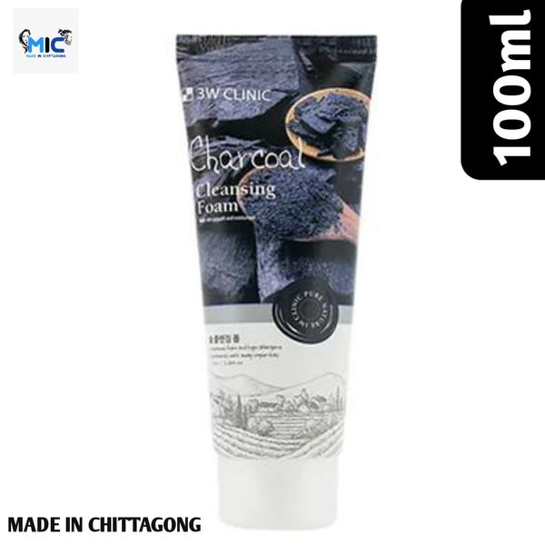3w Clinic Charcoal Cleansing Foam - 100ml -