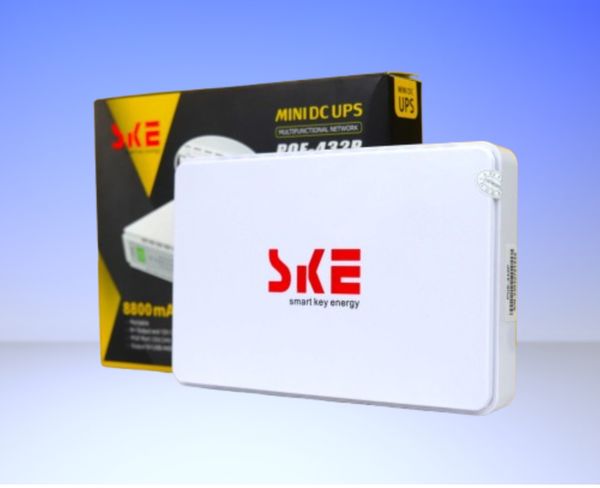 SKE 432P mini UPS for Router, ONU, Camera – 25 Watt 5v 9v 12v & PoE support 15/24v