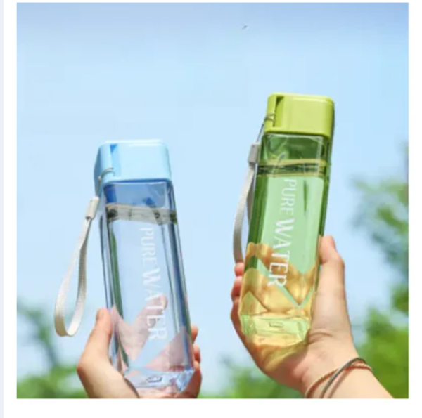 500ml Simple Square Transparent Water Bottle Portable Sport Cup For Drinking Kitchen Tools Water Bottle For School Gym Travel
