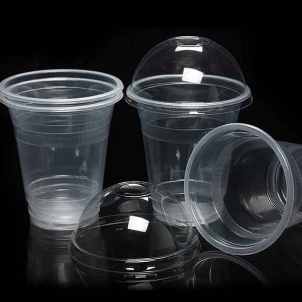 Disposal Onetime Glass Juice Glass / Cake Jar Set (Glass With Lid), 350ml 10Pcs