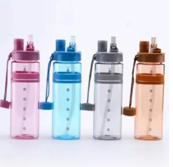 water Bottle Two Openings Tritan Material Plastic Sport Water bottle with drinking tube Baby mum pot 700ML 1PCS