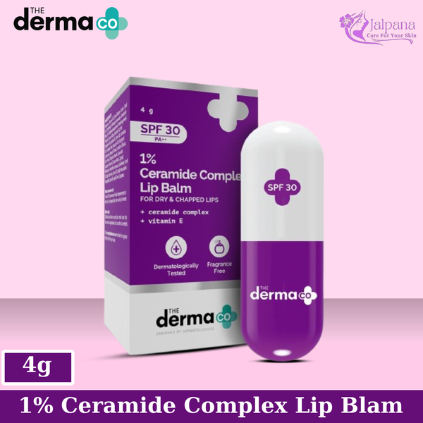 The Derma Co 1% Ceramide Complex Lip Balm with Ceramides & Vitamin E, SPF 30 PA++ for Dry & Chapped Lips - 4g