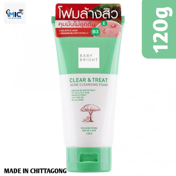 BABY BRIGHT CLEAR & TREAT ACNE CLEANSING FOAM 120G
