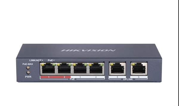 Hikvision DS-3E0105P-E/M(B) 4-Port Fast Ethernet Unmanaged POE Switch